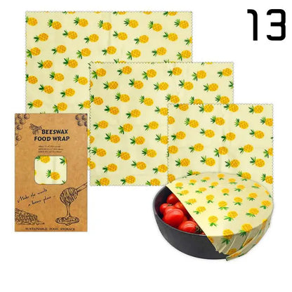 3Pcs/Set Cotton Beeswax Wrap Cloth