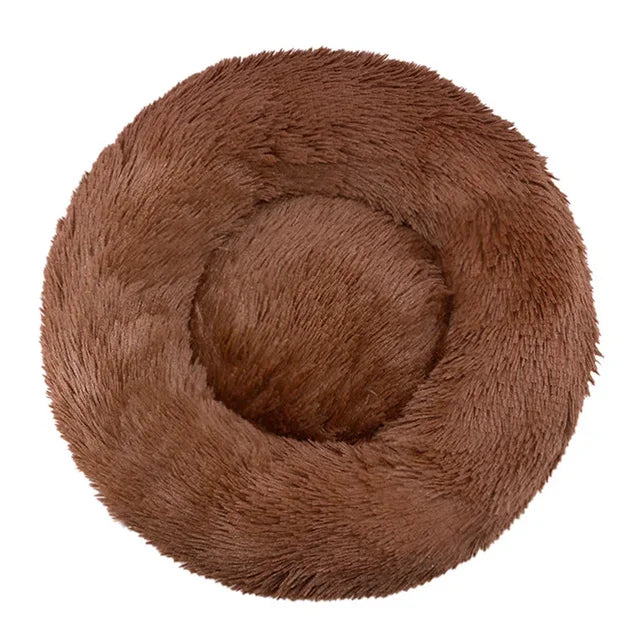 Round Pet Bed – Super Soft Plush Dog & Cat House