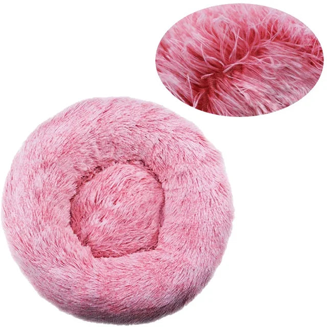 Round Pet Bed – Super Soft Plush Dog & Cat House