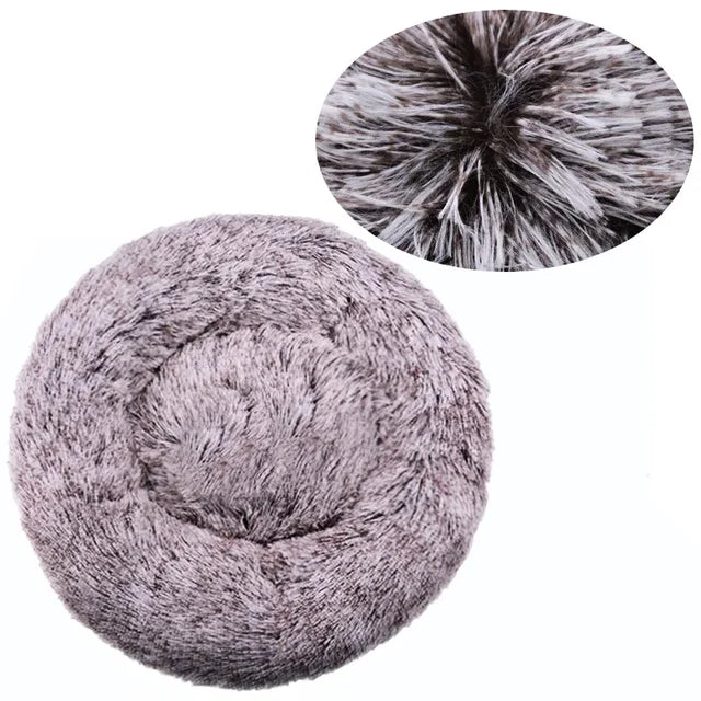 Round Pet Bed – Super Soft Plush Dog & Cat House