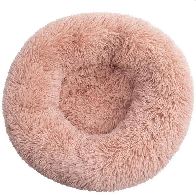 Round Pet Bed – Super Soft Plush Dog & Cat House