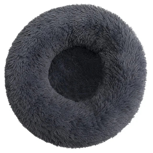 Round Pet Bed – Super Soft Plush Dog & Cat House