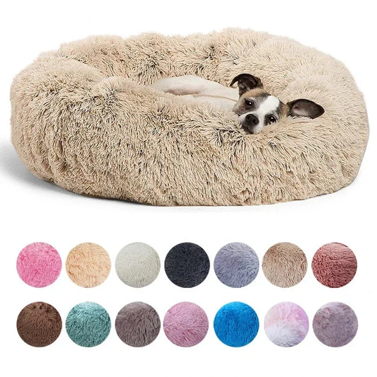 Round Pet Bed – Super Soft Plush Dog & Cat House