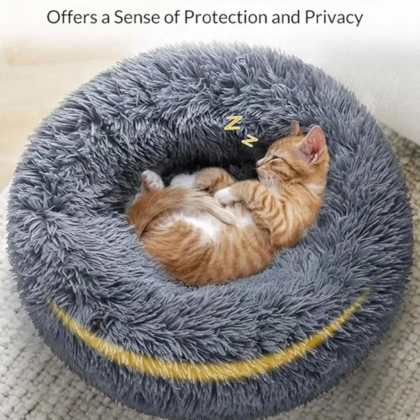 Round Pet Bed – Super Soft Plush Dog & Cat House