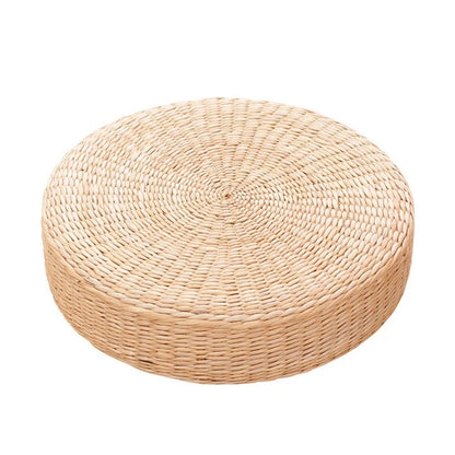 45cm Yoga Mats Round Pouf Tatami Floor Pillow Seat Cushion Straw Meditation Thickening Soft Yoga Equipment