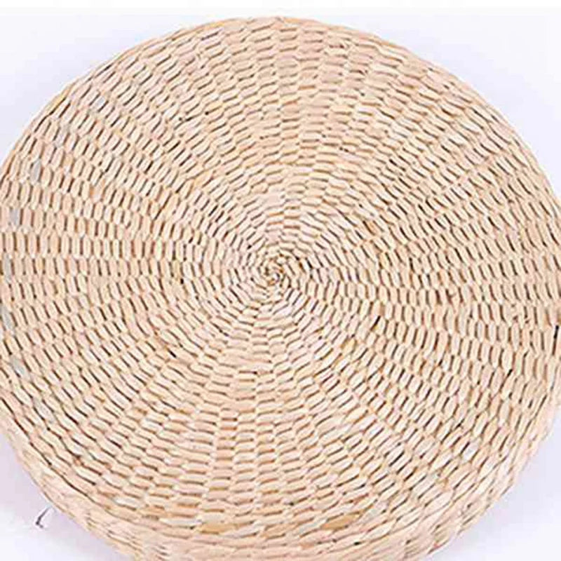 45cm Yoga Mats Round Pouf Tatami Floor Pillow Seat Cushion Straw Meditation Thickening Soft Yoga Equipment