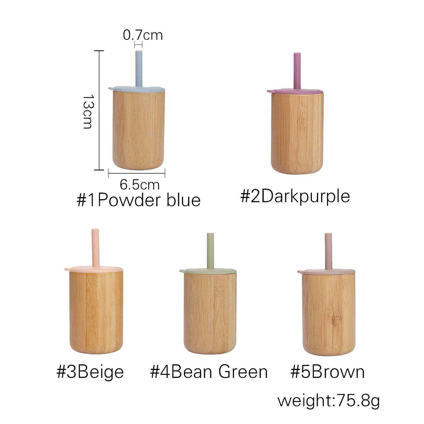 Baby Feeding Cup (5 Colors - Bamboo Silicone Sippy Cup)