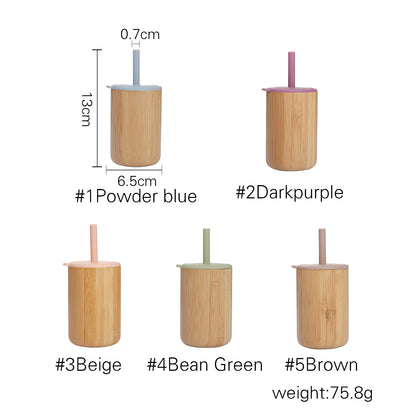 Baby Feeding Cup (5 Colors - Bamboo Silicone Sippy Cup)