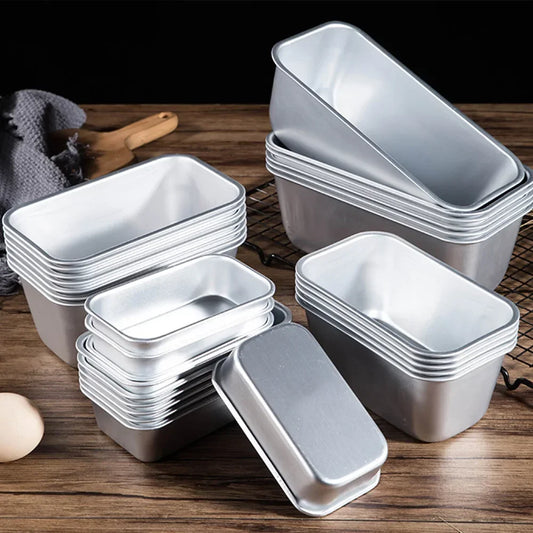 5 Size Aluminium Loaf Pan Rectangle Baking Cake Mold Bread Tin Tray Non-Stick Cheese Box Brownie Pastry Decorating Tools Gadgets