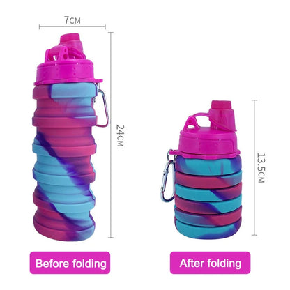 Folding Silicone Camouflage Water Bottle