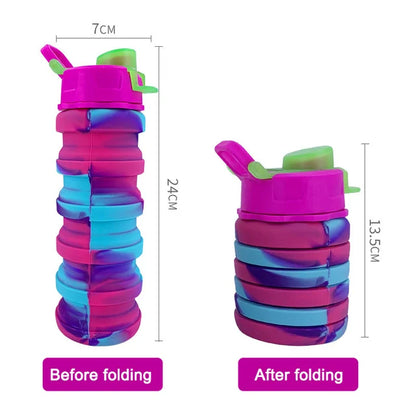 Folding Silicone Camouflage Water Bottle