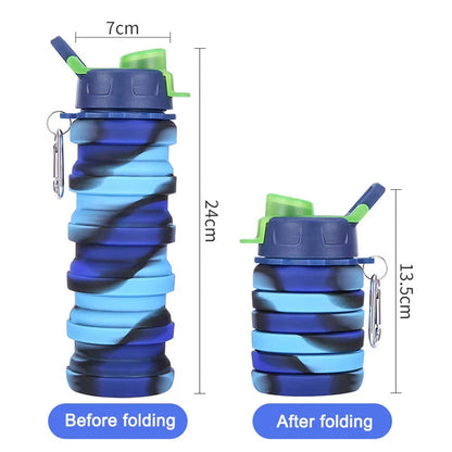 Folding Silicone Camouflage Water Bottle