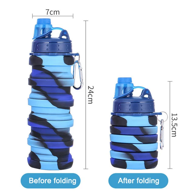 Folding Silicone Camouflage Water Bottle