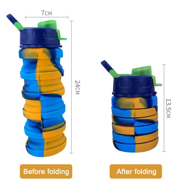 Folding Silicone Camouflage Water Bottle