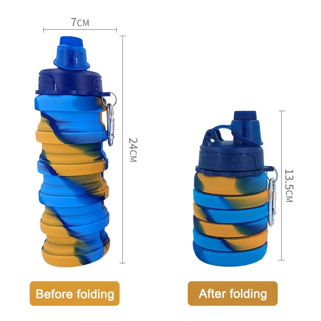 Folding Silicone Camouflage Water Bottle