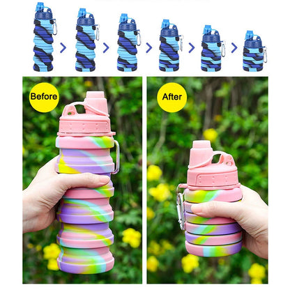 Folding Silicone Camouflage Water Bottle