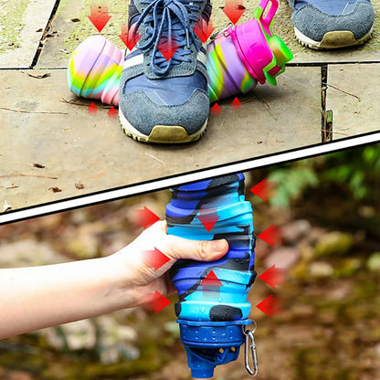 Folding Silicone Camouflage Water Bottle