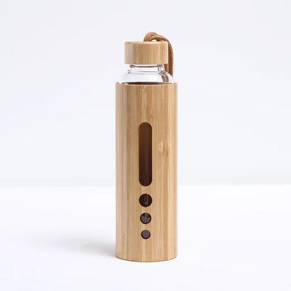 500ml Glass Water Bottle with Bamboo Cap and Hot-Proof Sleeve