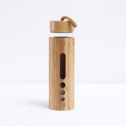 500ml Glass Water Bottle with Bamboo Cap and Hot-Proof Sleeve