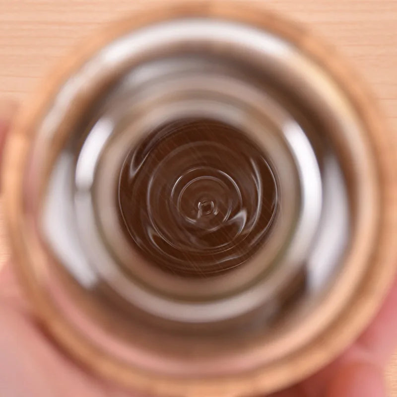 Bouteille d'eau en verre de 500 ml avec bouchon en bambou et manchon résistant à la chaleur