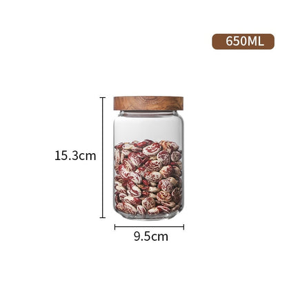 Glass Airtight Canister Jars with Wooden Lids