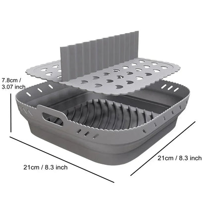 Air Fryer Silicone Tray (with Divider Plate and Reusable Liner)