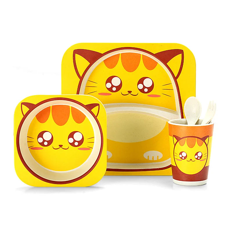 Bamboo Fiber Meal Tray (Cartoon Design)