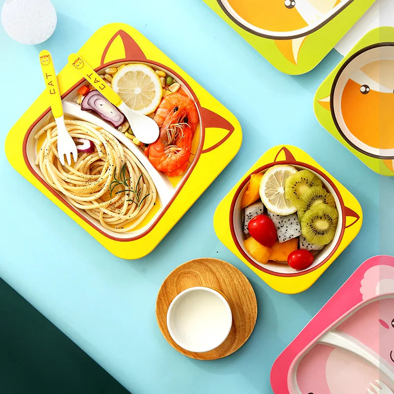 Bamboo Fiber Meal Tray (Cartoon Design)