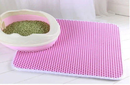 Cat Litter Mat With Gift - Double Layer Waterproof Pet Litter Box Mat