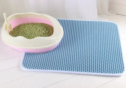 Cat Litter Mat With Gift - Double Layer Waterproof Pet Litter Box Mat