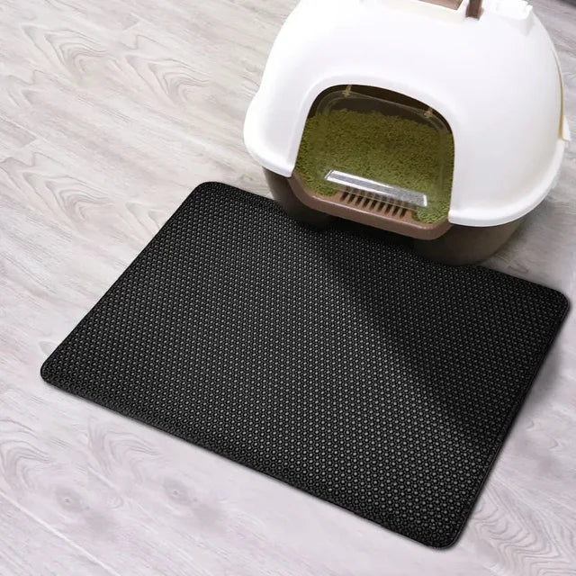 Cat Litter Mat With Gift - Double Layer Waterproof Pet Litter Box Mat