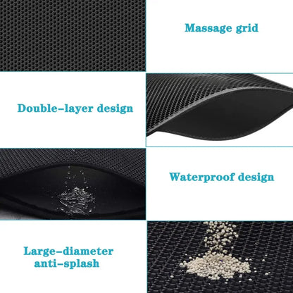 Cat Litter Mat With Gift - Double Layer Waterproof Pet Litter Box Mat