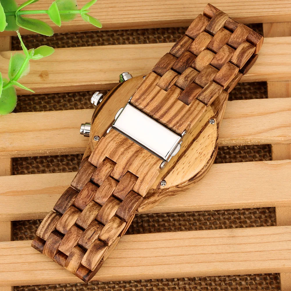 Chronograph Calendar Round Dial Quartz Watch for Men (Vintage Natural Men's Timepiece)