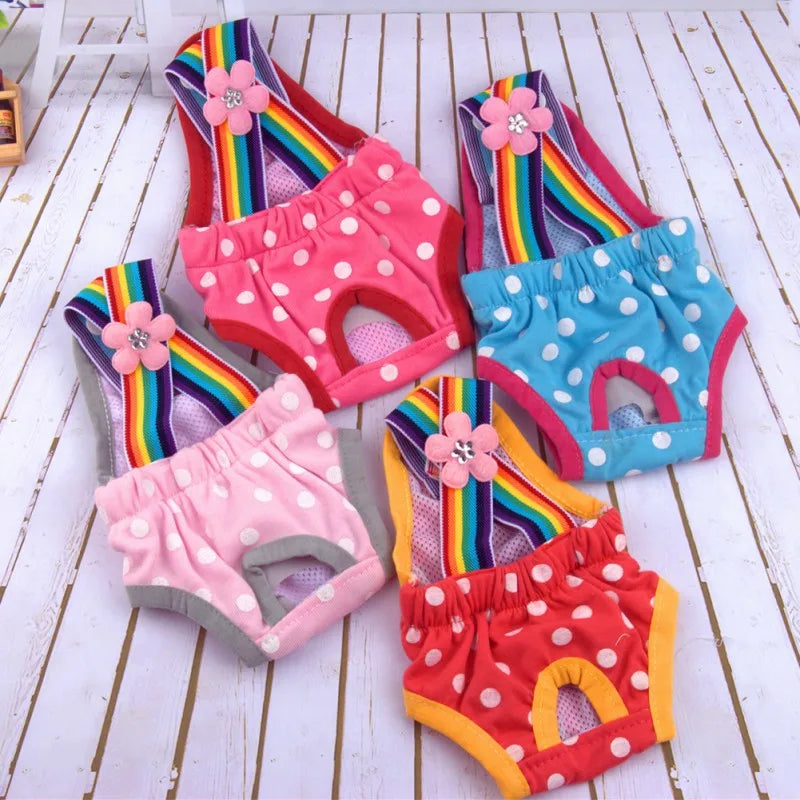 Dots Female Dog Shorts Puppy Physiological Pants Diaper Pet Underwear Briefs For Small Medium Girl Dogs