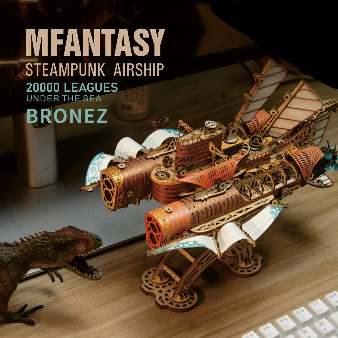 Fantastic Spaceship DIY 3D Wooden Puzzle Steampunk Airship