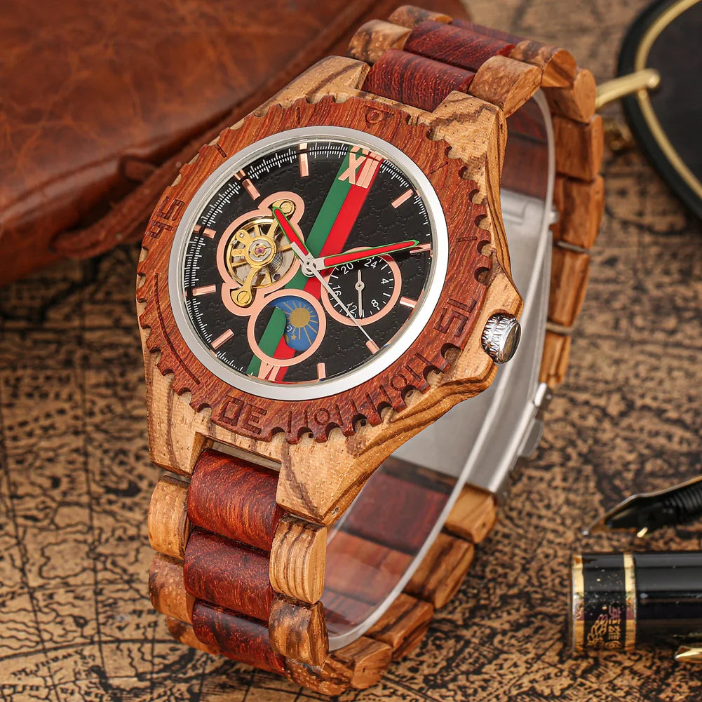 Full Wooden Men's Automatic Mechanical Watch