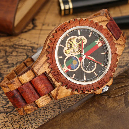 Full Wooden Men's Automatic Mechanical Watch