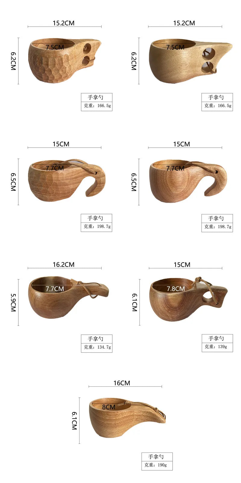 Taza artesanal de madera hecha a mano