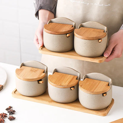 Elegant Porcelain Spice Jar Set