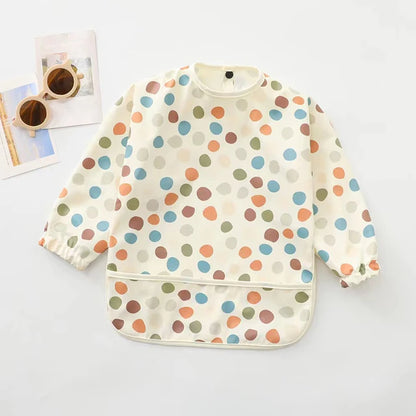 Kids Baby Feeding Bibs Waterproof Long Sleeve Apron