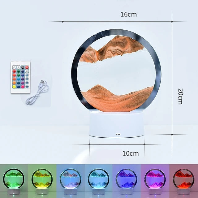LED RGB Sandscape Lamp – 3D Moving Sand Art Frame Night Light with 16 Colors