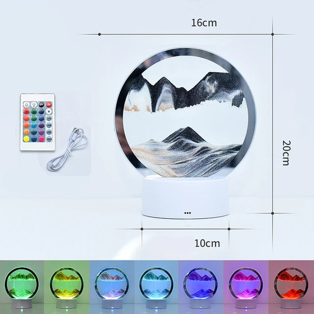 LED RGB Sandscape Lamp – 3D Moving Sand Art Frame Night Light with 16 Colors