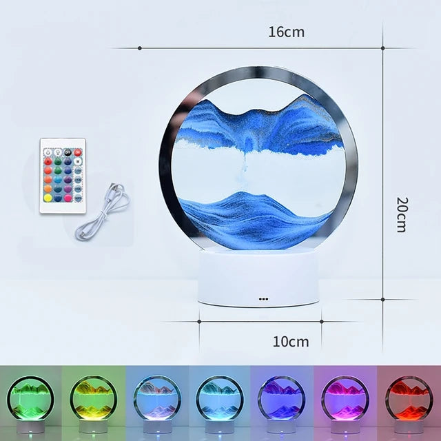 LED RGB Sandscape Lamp – 3D Moving Sand Art Frame Night Light with 16 Colors