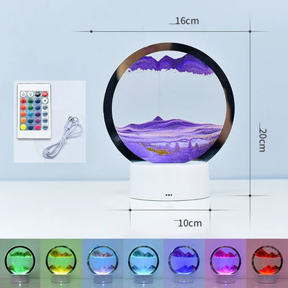 LED RGB Sandscape Lamp – 3D Moving Sand Art Frame Night Light with 16 Colors