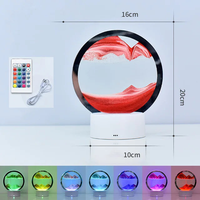 LED RGB Sandscape Lamp – 3D Moving Sand Art Frame Night Light with 16 Colors