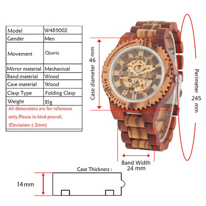 Luxury Wood Watch – Mechanical Self-Winding