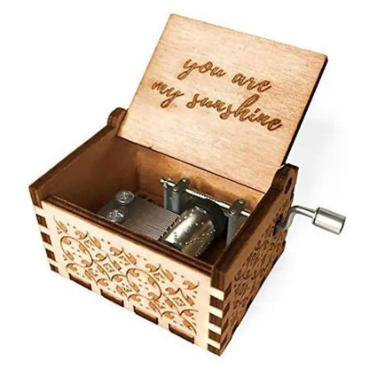 Rotary Handle Wooden Music Box – "You Are My Sunshine"