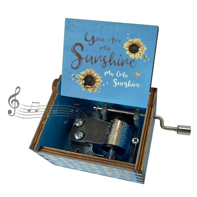 Rotary Handle Wooden Music Box – "You Are My Sunshine"