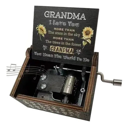 Rotary Handle Wooden Music Box – "You Are My Sunshine"