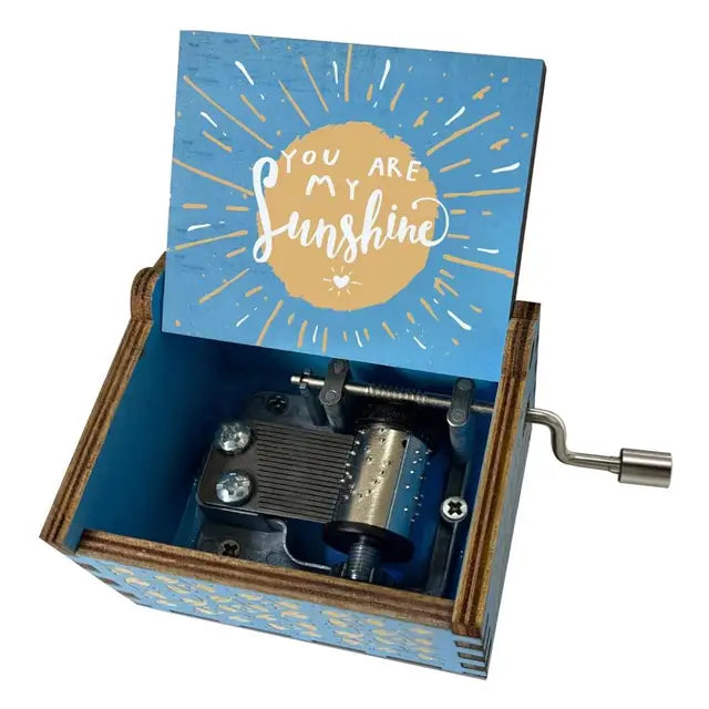 Rotary Handle Wooden Music Box – "You Are My Sunshine"